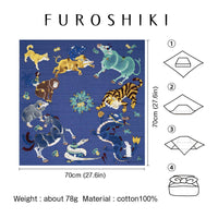 Japanese Fabric Gift Wrap/Scarf | Furoshiki | 70cm×70cm | Zodiac